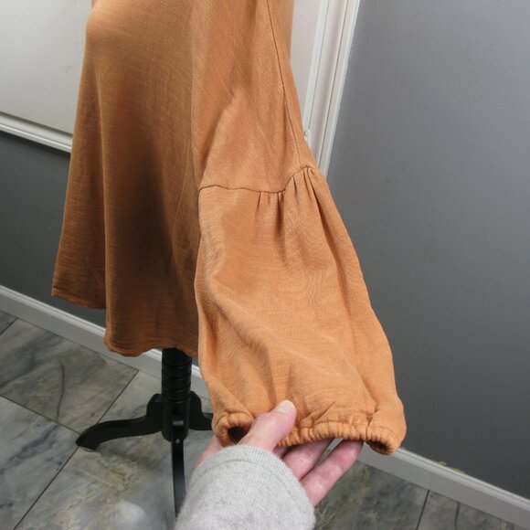 PureJill Muted Orange Long Sleeve Boxy Knit Top Size Large - Picture 2 of 6